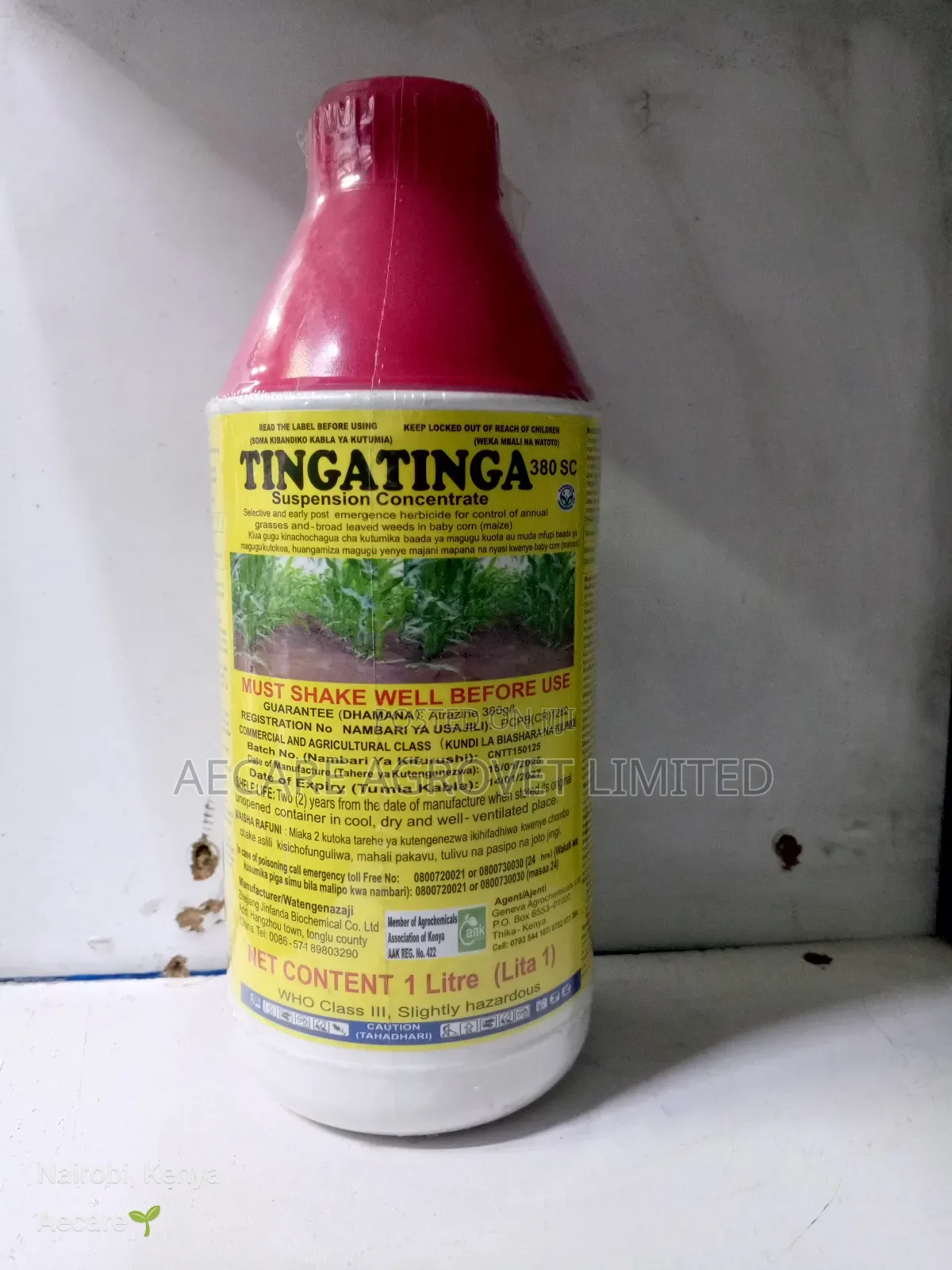 Tingatinga 380sc Selective Herbicide for Maize 1litre