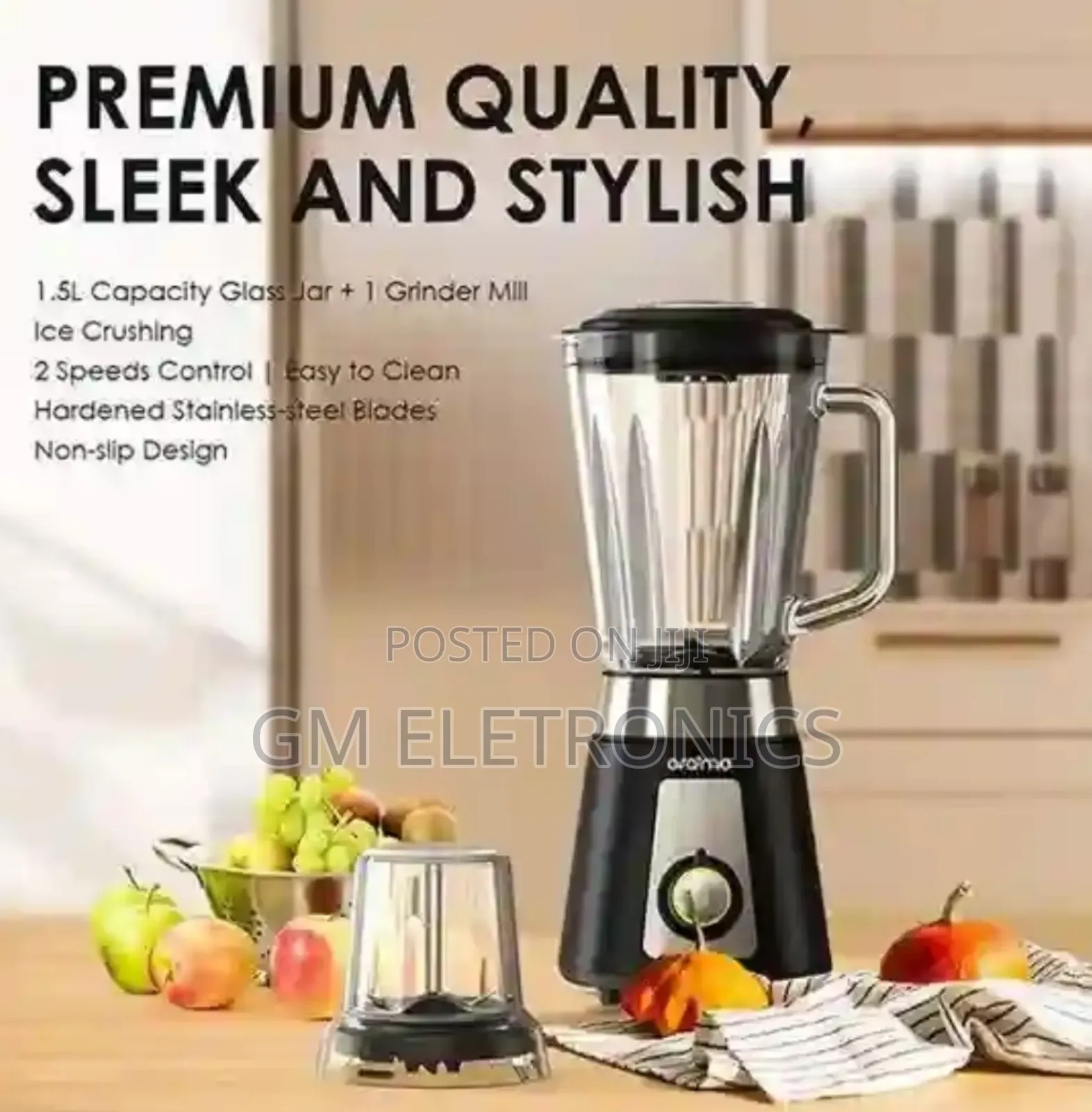 Oraimo Smart Blender Oh-B1 1.5l Glass Jar Speeds Control Blender.