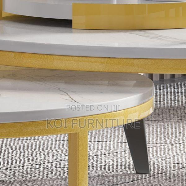 Coffee Table : Set of 2 Nesting Coffee Tables With Marble-Effect Top - thumbnail 5
