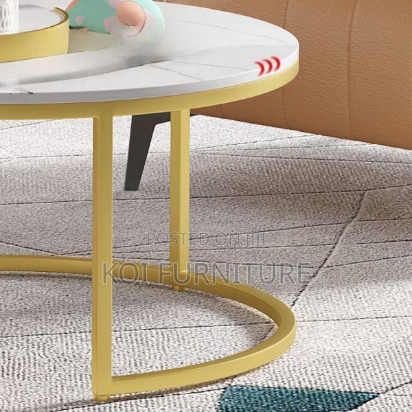 Coffee Table : Set of 2 Nesting Coffee Tables With Marble-Effect Top - thumbnail 8