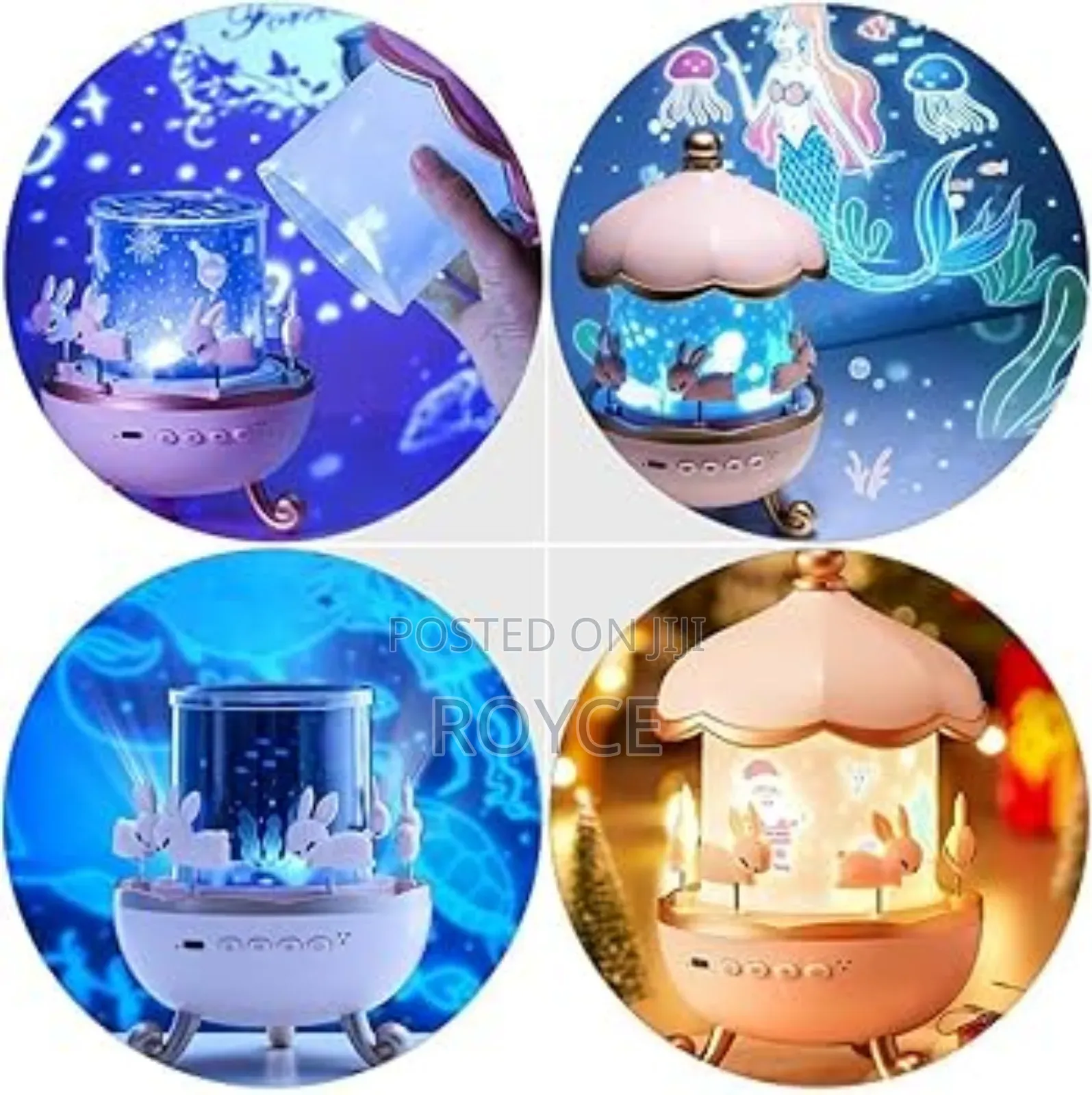 Rotatable Rechargeable Bunny Carousel Light