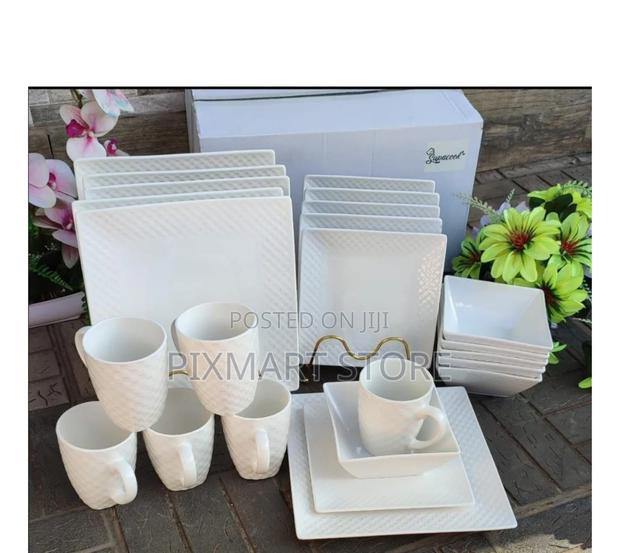 Elegant 24pc Ceramic Dinner Set Square Design – Full Set