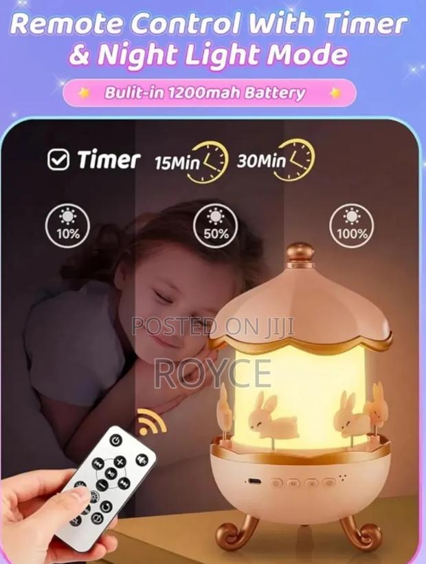 Rotatable Rechargeable Bunny Carousel Light - thumbnail 4