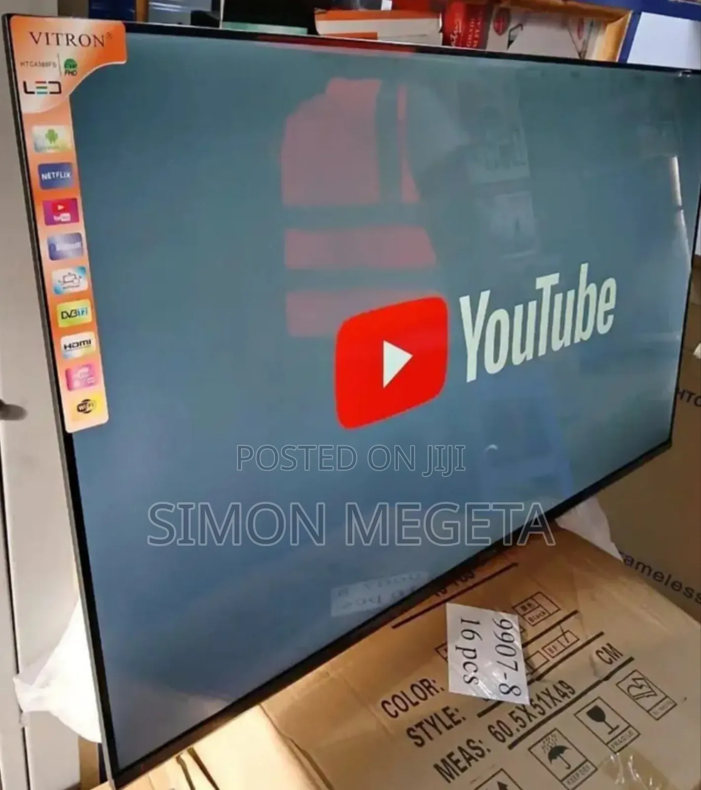 Vitron 43 Inches Tv Frameless Smart Android Tv Htc43/Bluetooth