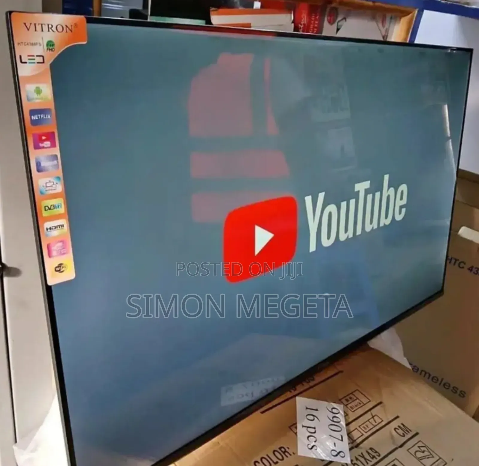 Vitron 43 Inches Tv Frameless Smart Android Tv Htc43/Bluetooth