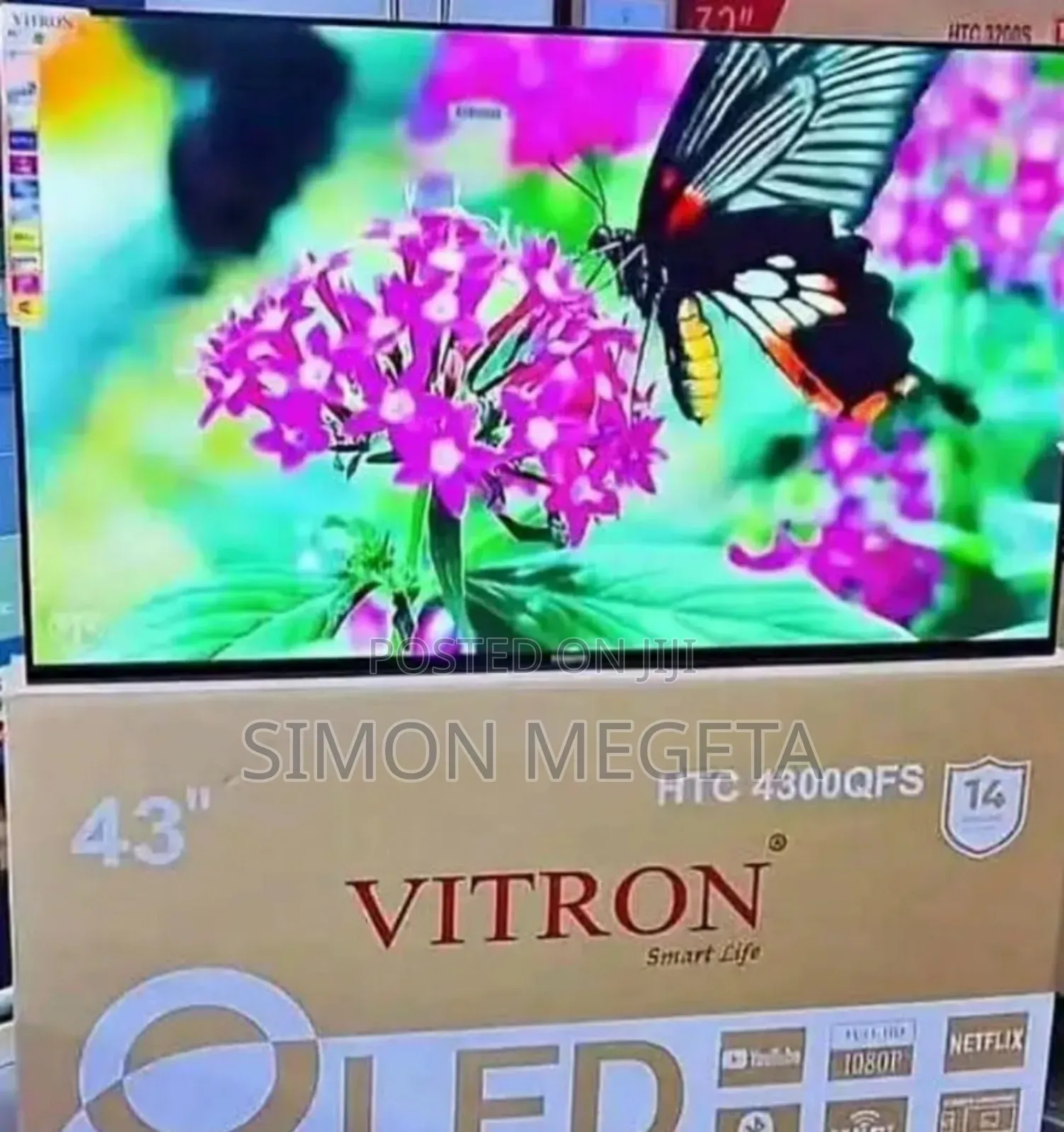 Vitron 43 Inch Qled Tv Frameless Smart Android Tv Htc43/Bluetooth