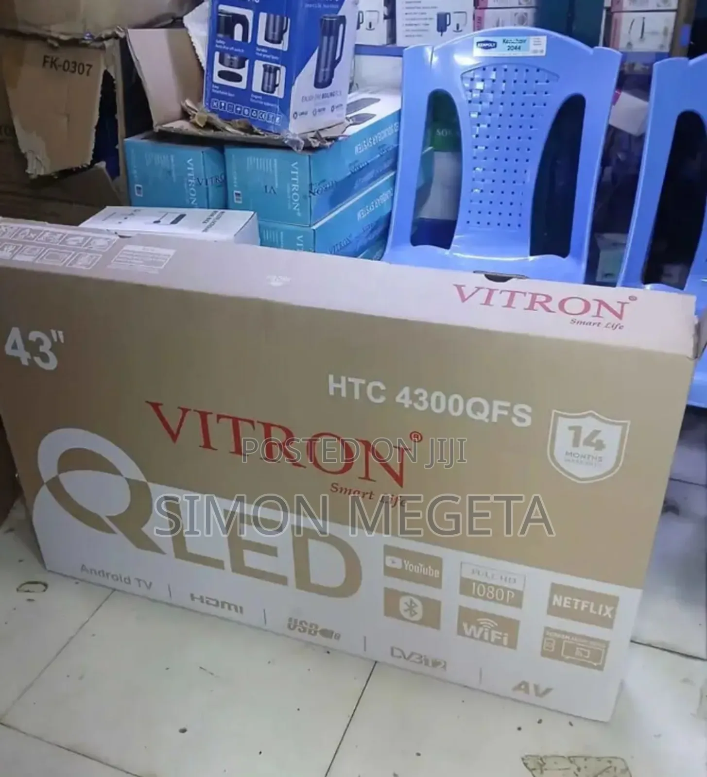 Vitron 43 Inch Qled Tv Smart Android Tv Htc43/Bluetooth