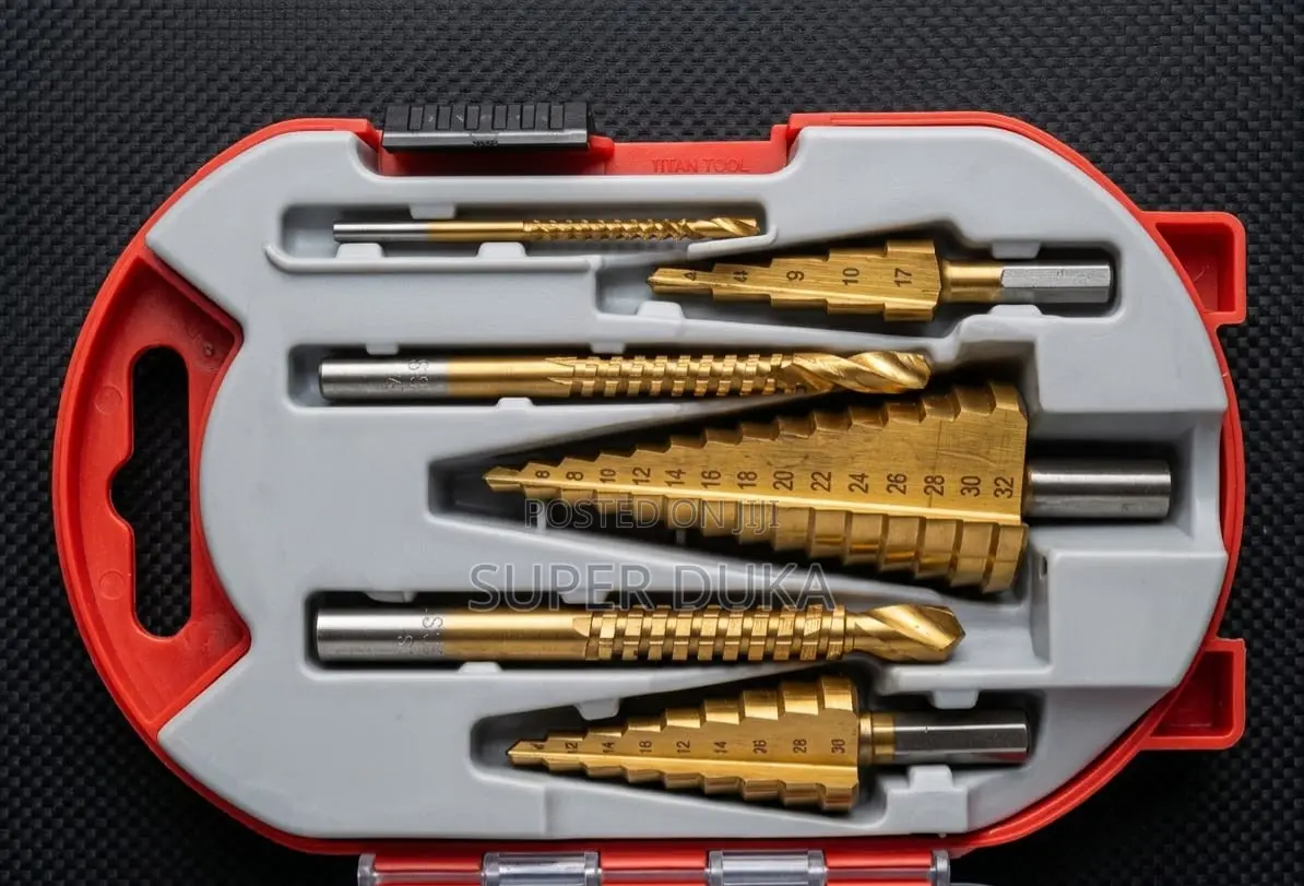 6pcs Titanium Coated HSS Step Drill Bit Set (4-32mm) Countersink Bits