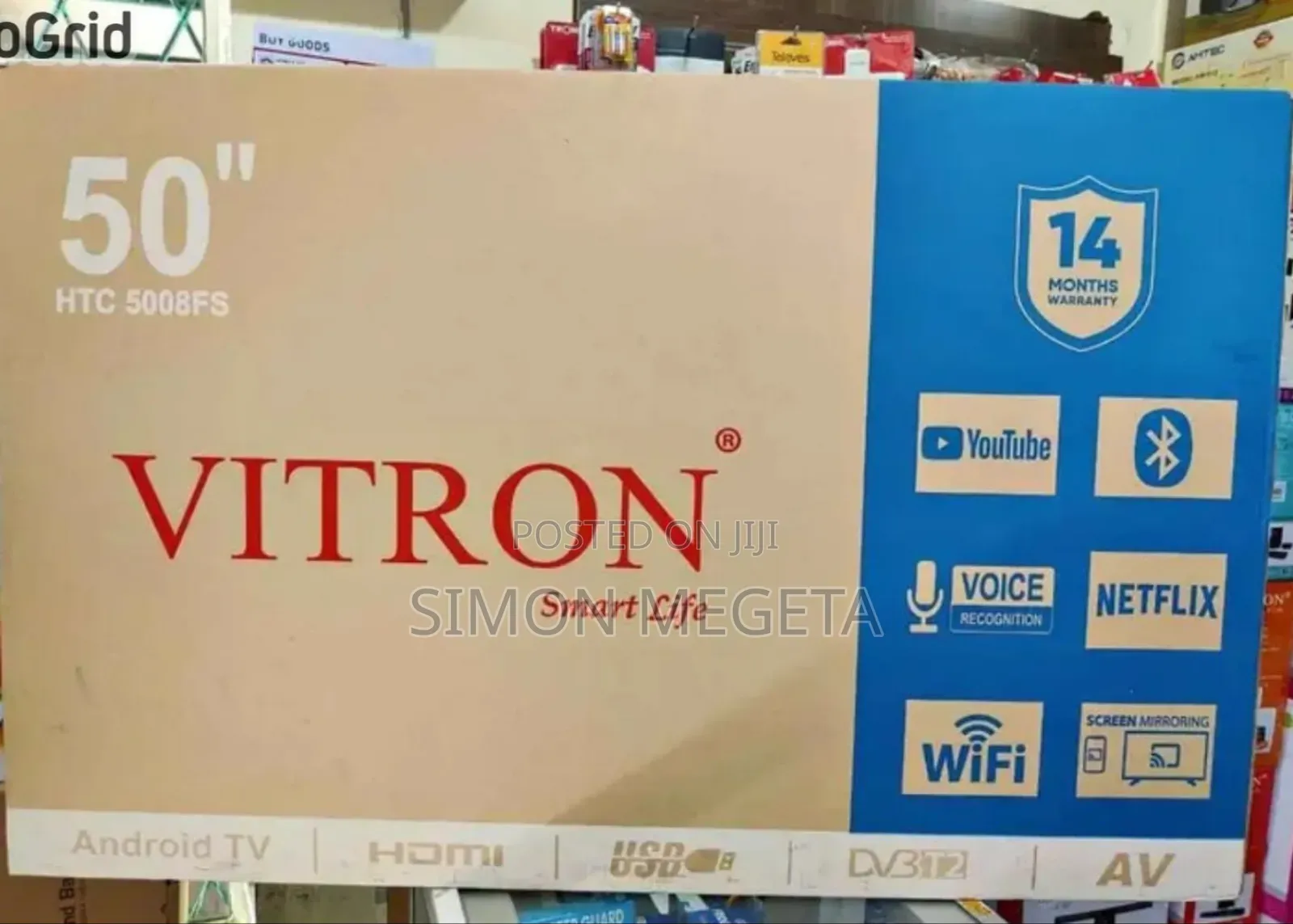 Vitron 50 Inch Tv Smart Android Tv Htc43/Bluetooth /14months