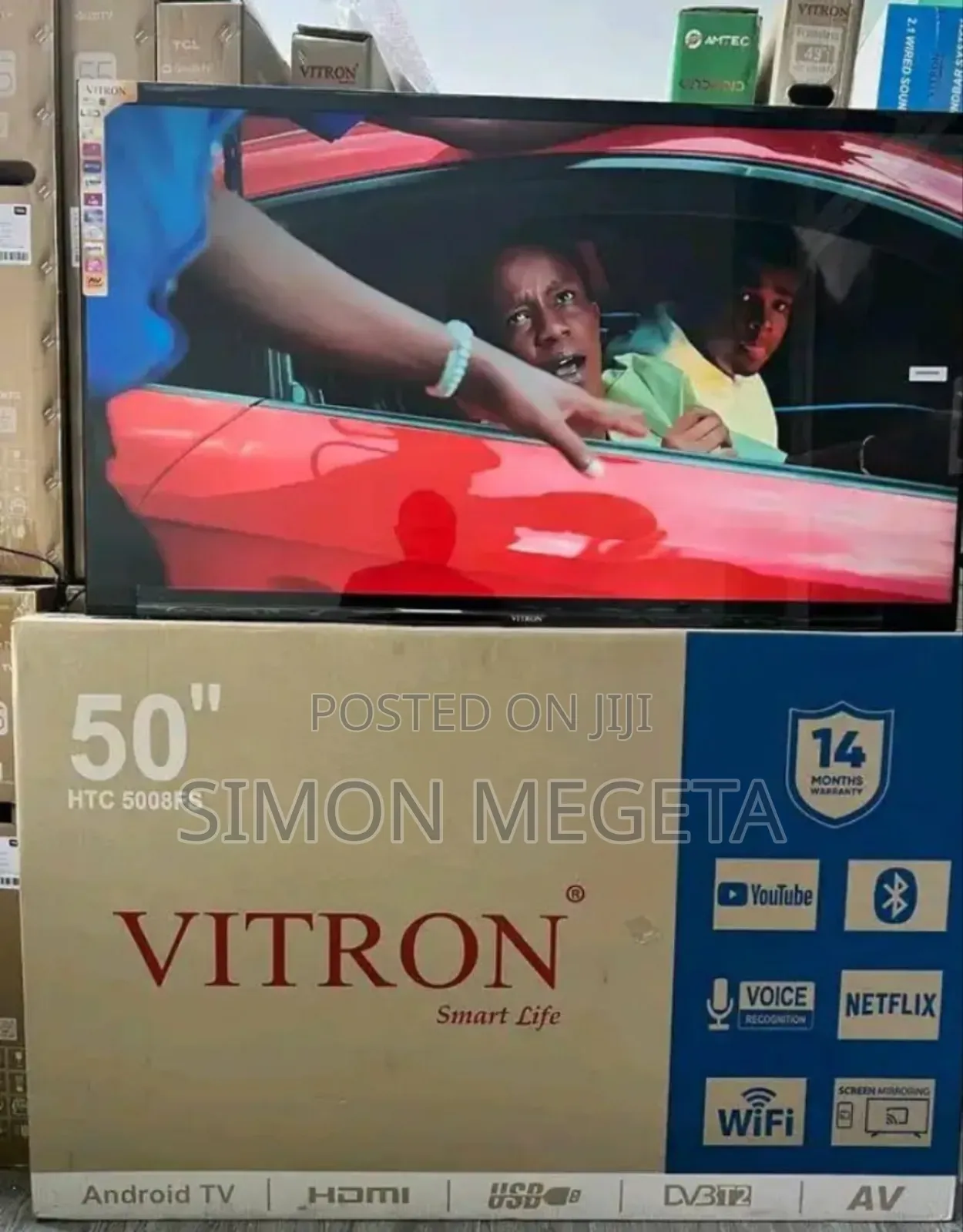 Vitron 50 Inch Tv Smart Android Tv Htc43/Bluetooth /14months