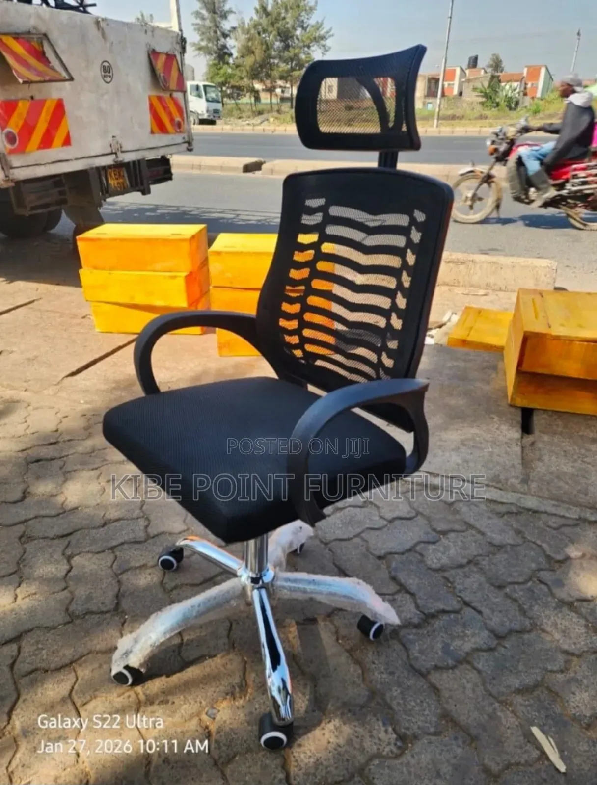 Highback Adjustable Headrest Office Chair Available