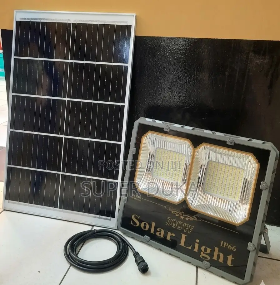 300w Solar Led Floodlight - Ip66 Waterproof Security Light.Solar Panel