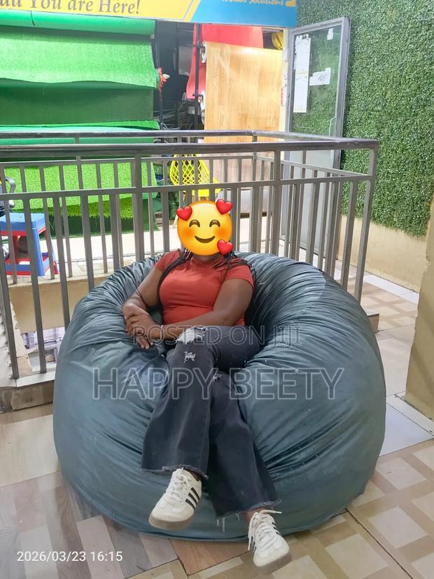 Velvet Gray Colour Beanbag - thumbnail 2