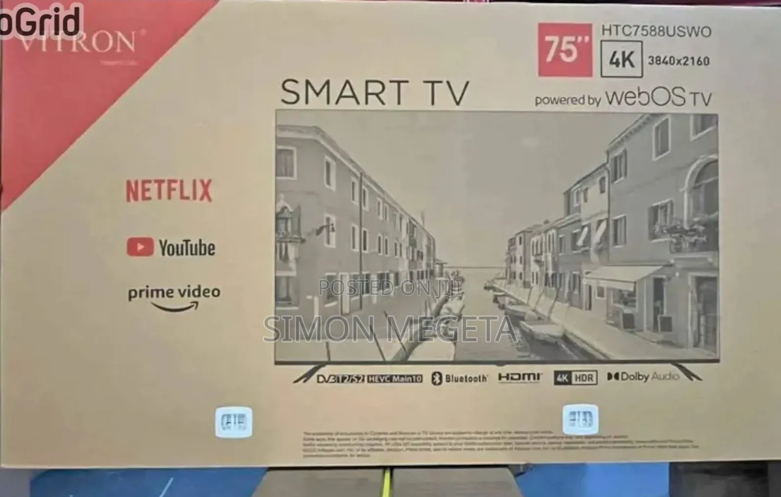 75 Inch Webos Vitron Tv Smart Android Tv Htc7588v/Usb