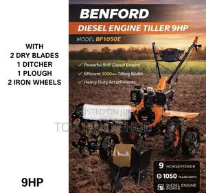 Benford Uk Diesel Power Tiller/Walking Tractor 9hp With Attachments