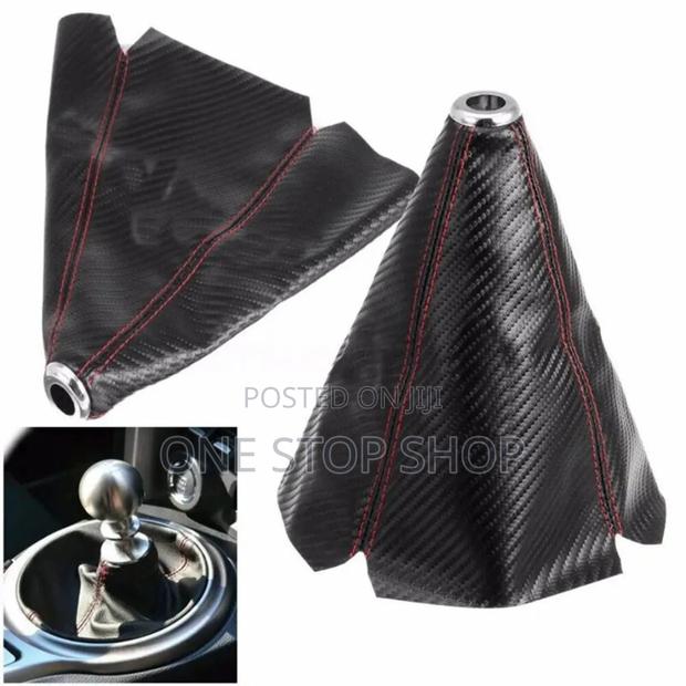 Universal Shift Boot Cover Pu Leather Carbon Cover