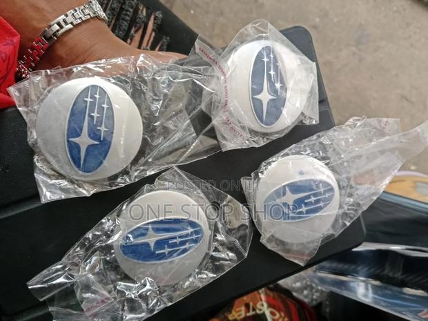 4pcs Subaru Silver Blue Wheel Center Caps
