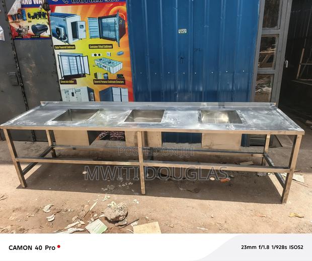 Heavy Duty Commercial Stainless Steel Triple Bowl Sink
