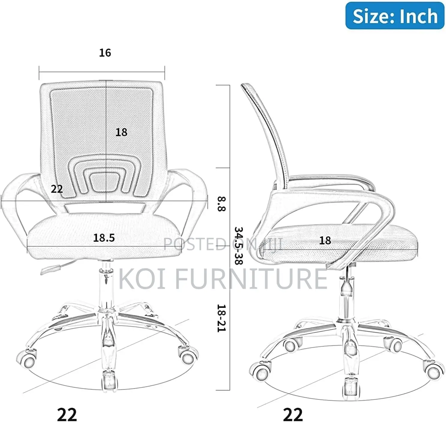 Office Chairs; Clerical Secretarial Mesh Office Seat