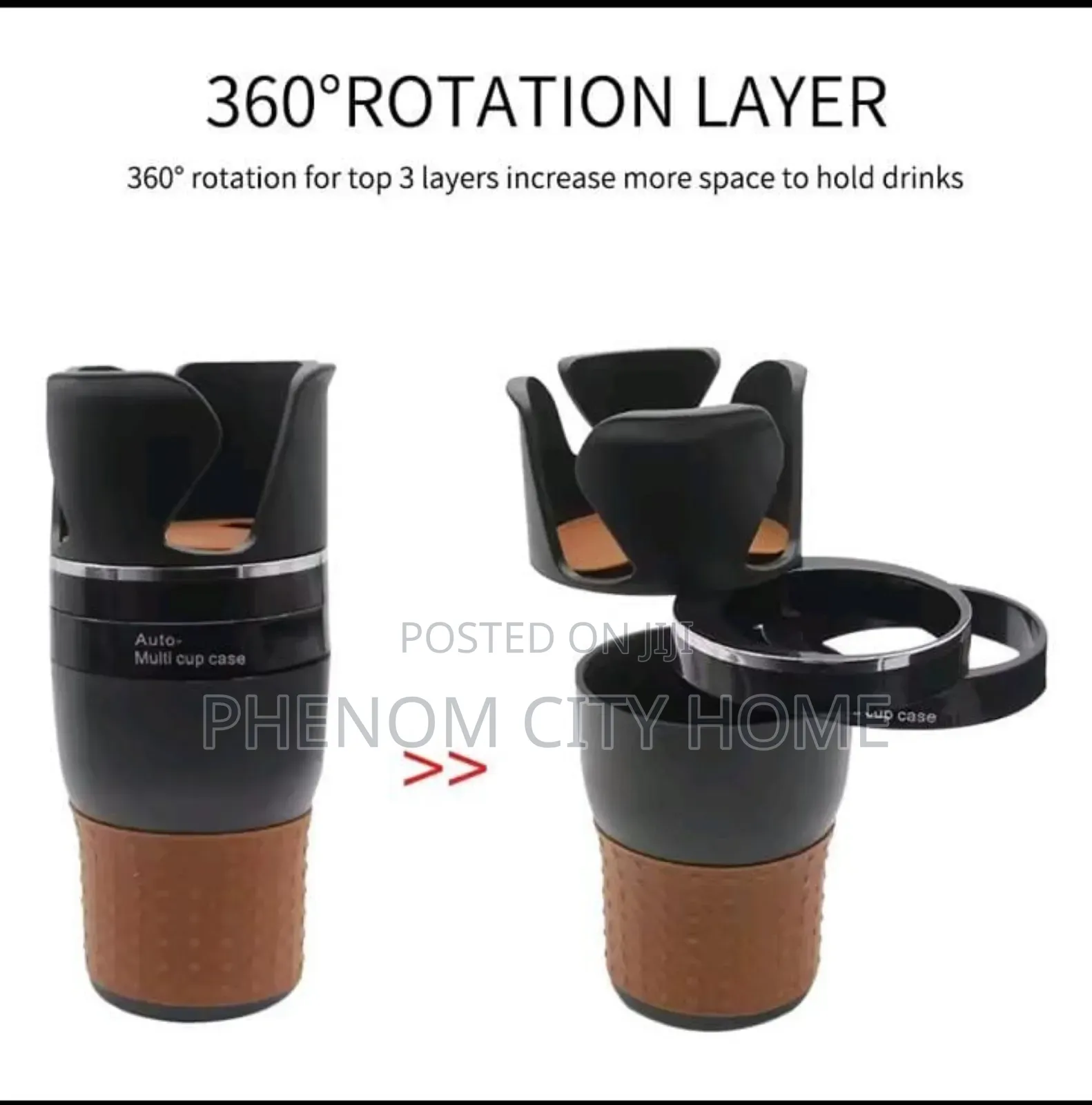 Adjustable 5-1 Multifunction Rotating Car Cup Holder
