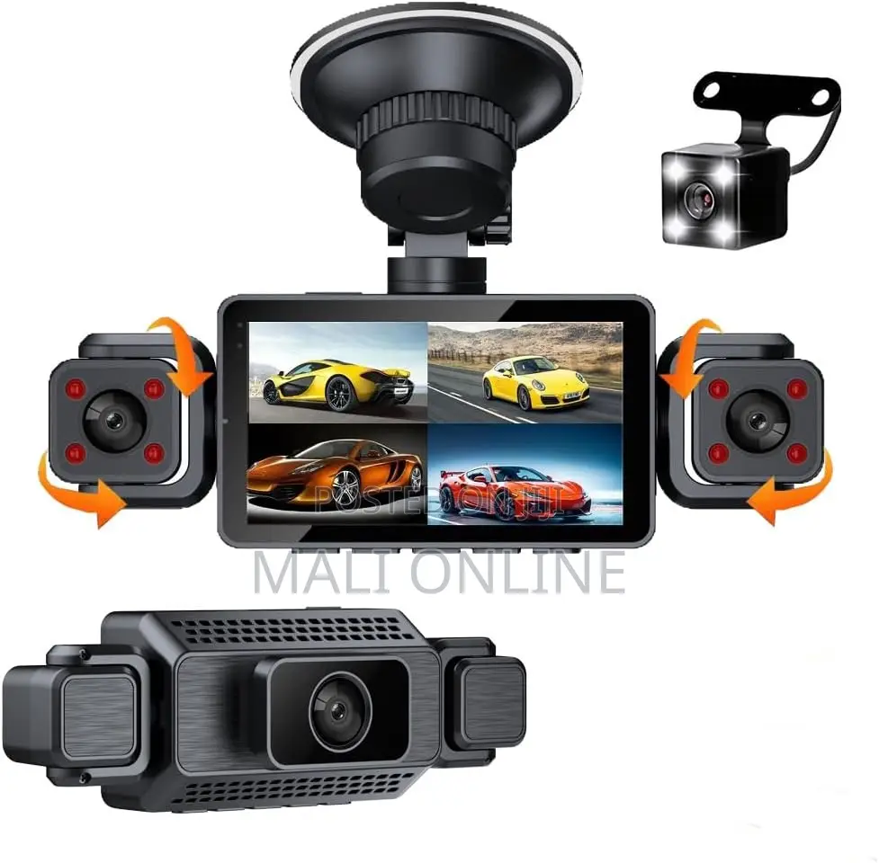 360° Quad Dashboard Camera Front Left Right Rear Recording Wide Angle