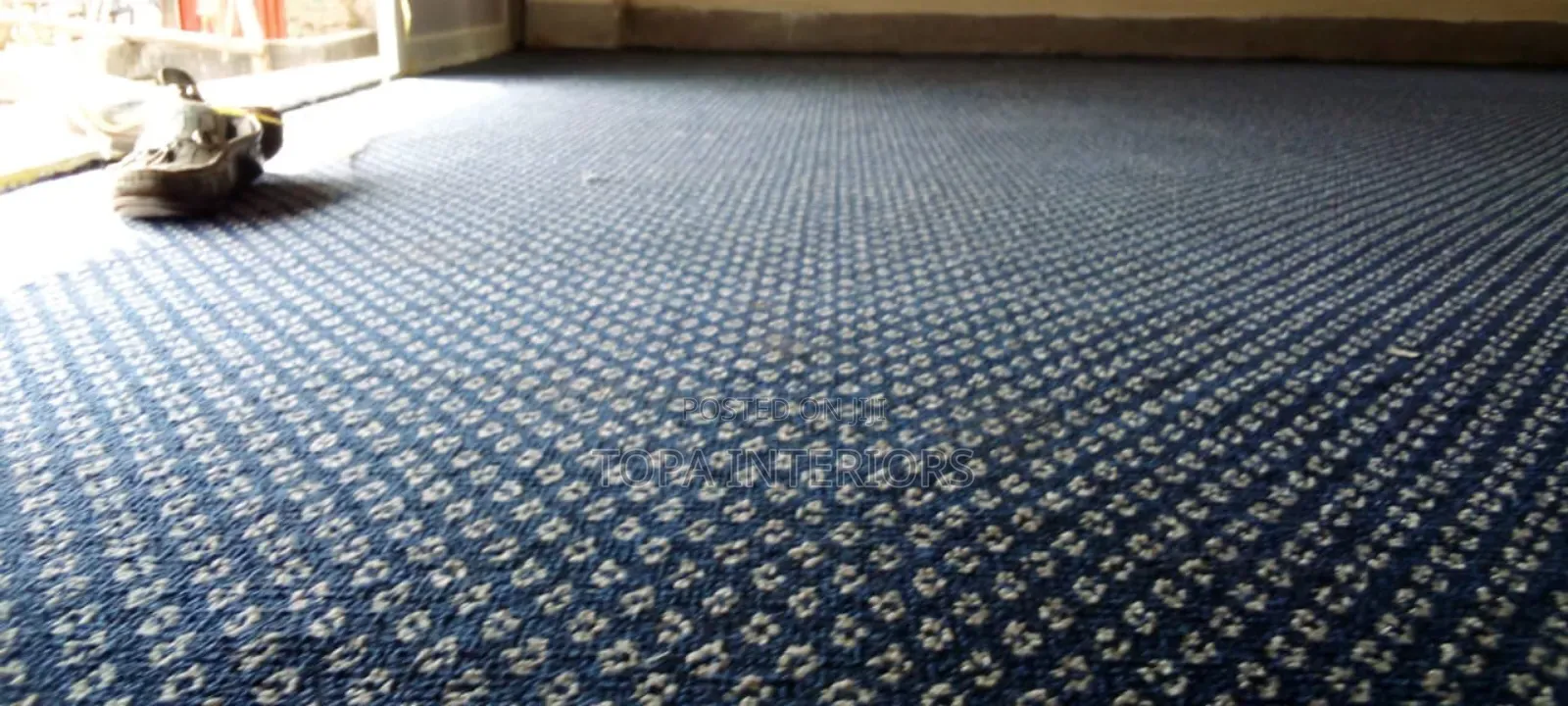 Blue Dotted Maasai Mara Office Wall to Wall Flooring Carpets