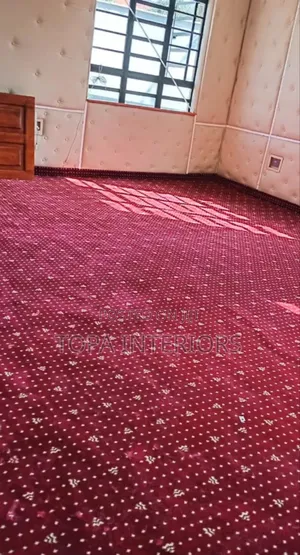 4m Wide Maroon Flowered Executive Office Wall to Wall Floor Carpets