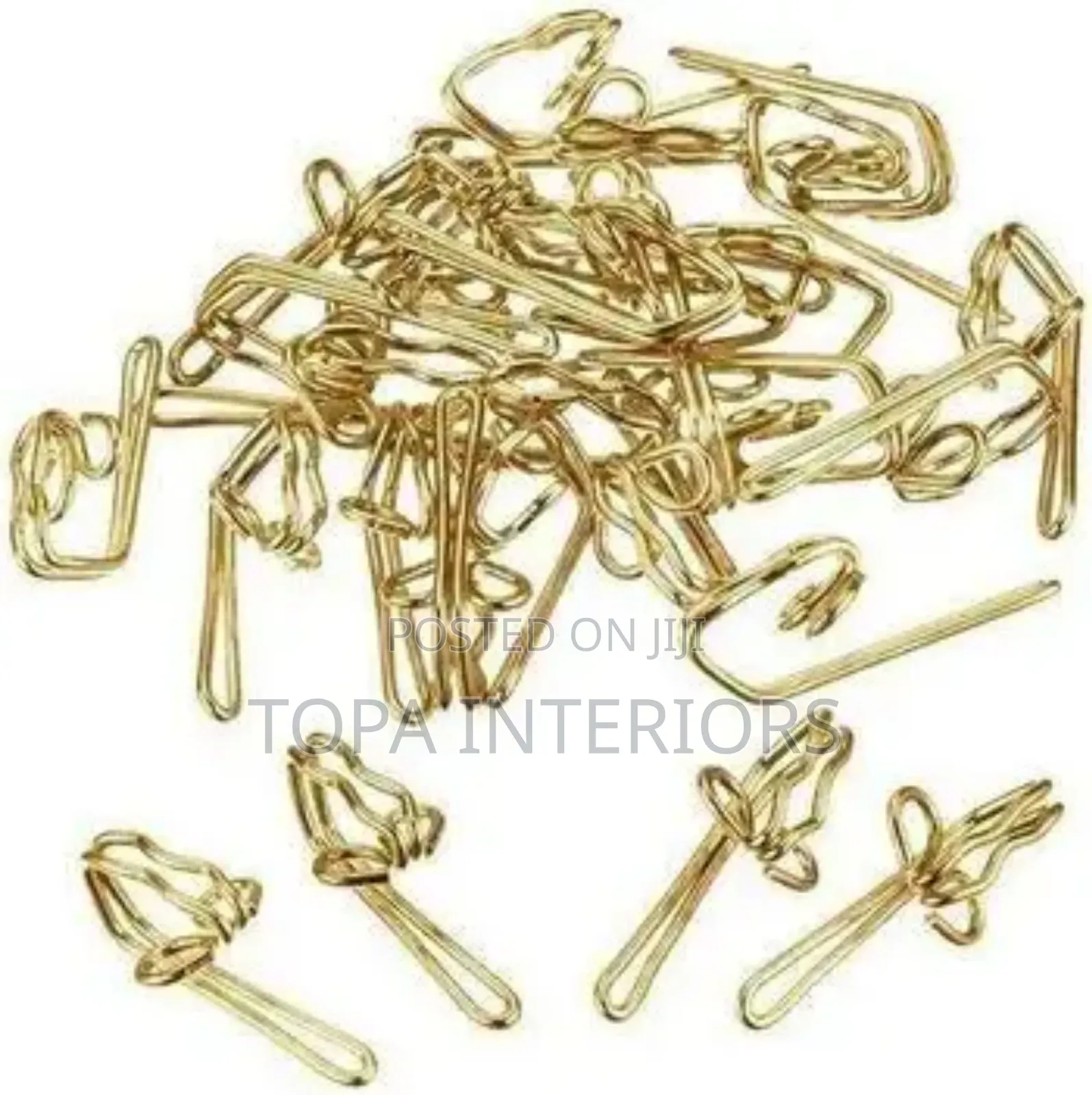 Metallic Drapery Gold Hooks of 100 Pieces Box