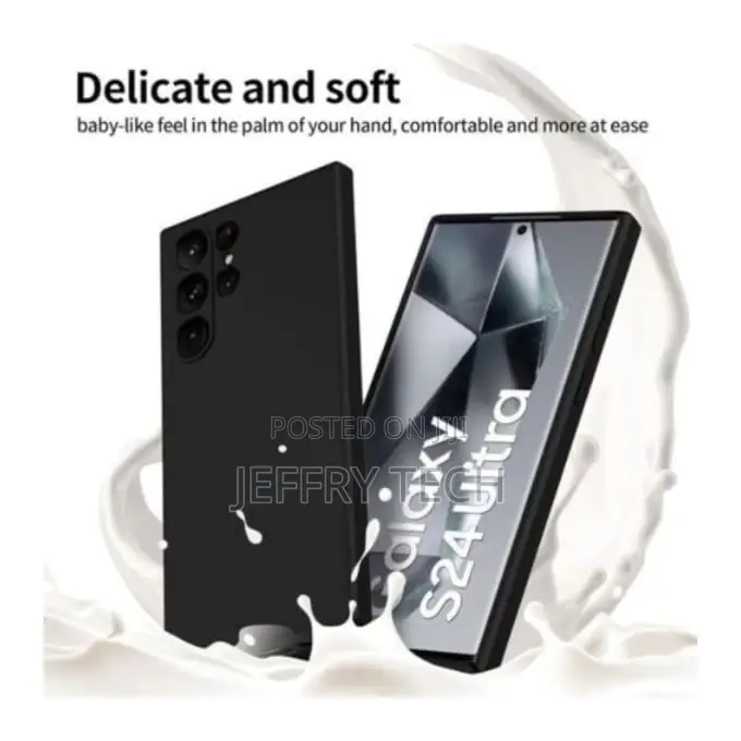 Samsung Silicone Back Cover With Screen Protector for Galaxy S24 Ultra