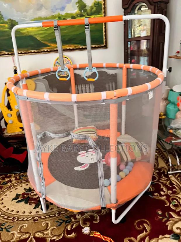 Kids Mini Trampoline With Net – Safe Indoor Active Play - thumbnail 3