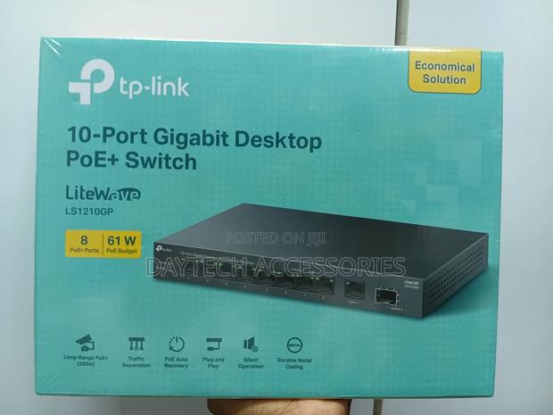 Tp-Link Ls1210gp 10-Port Gigabit Desktop Switch With 8-Port Poe+