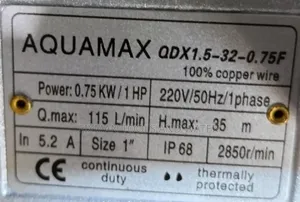 Multipurpose Aquamax Water Pump 1 Hp 32m 750w High Pressure Supply