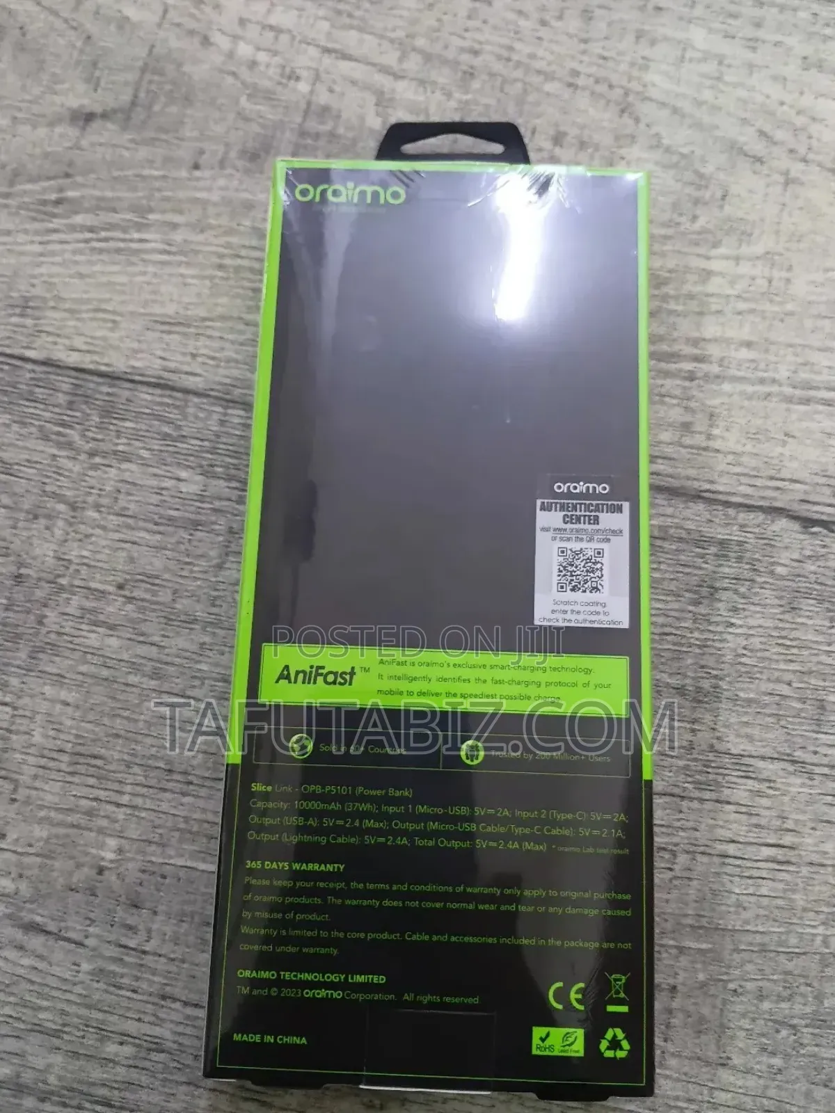 Oraimo 12w Fast Charge Power Bank 10000mah