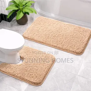 2pcs Fluffy Bathroom Mats Set