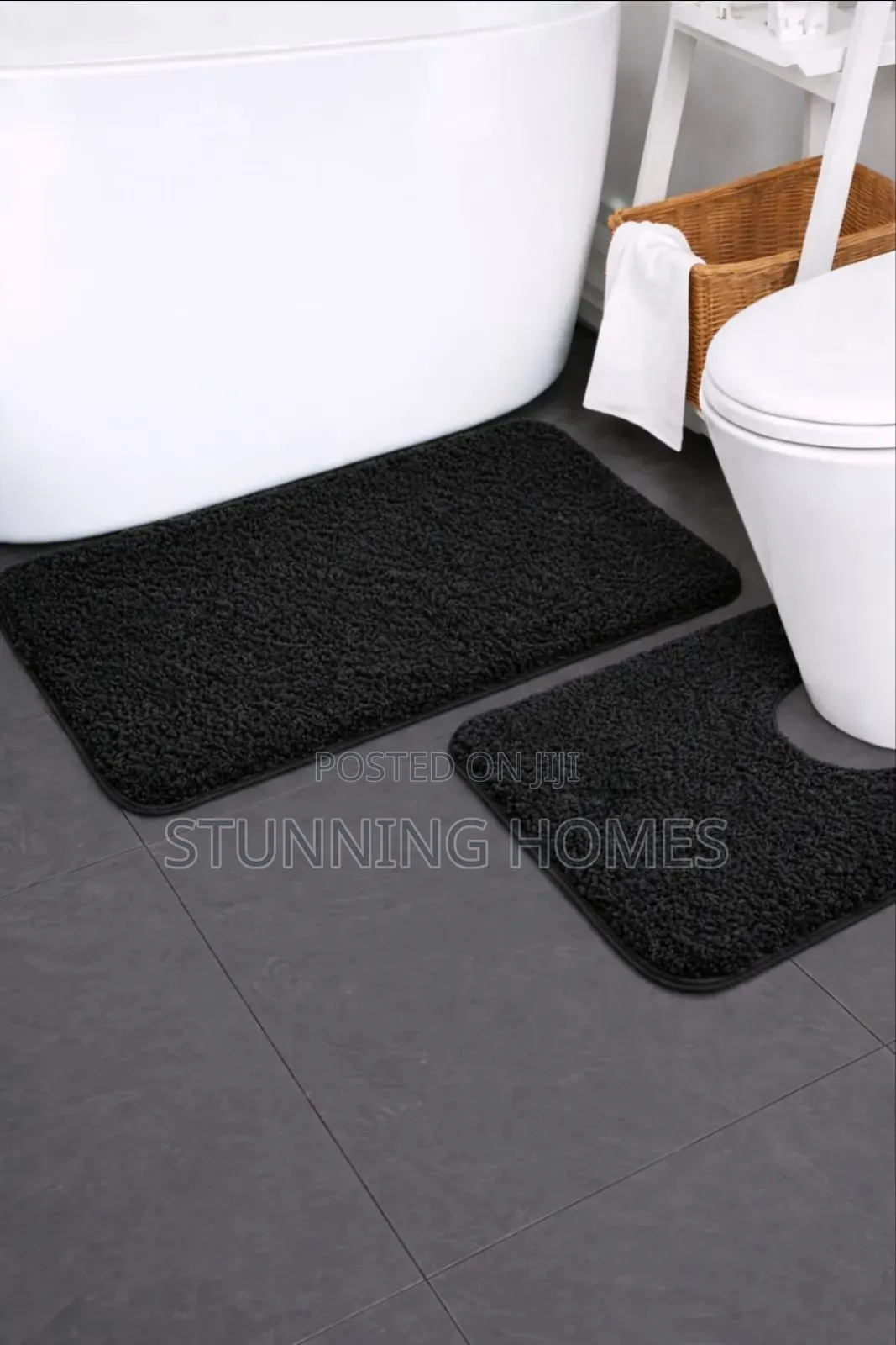 2pcs Fluffy Bathroom Mats Set