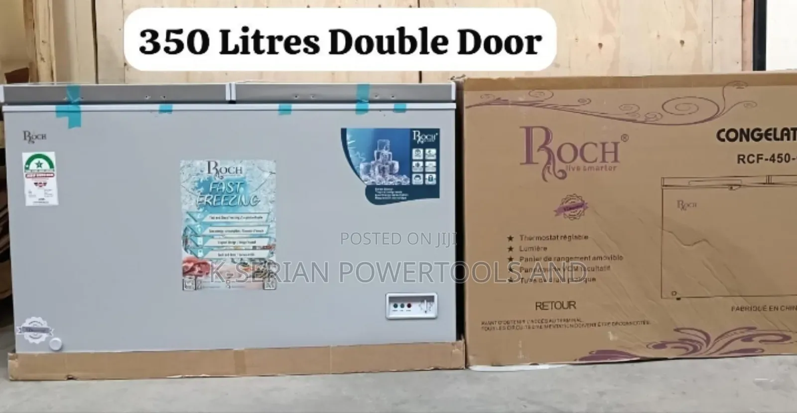 350l Roch Chest Freezer With Cool Pack Sliding Glass Lock and Key
