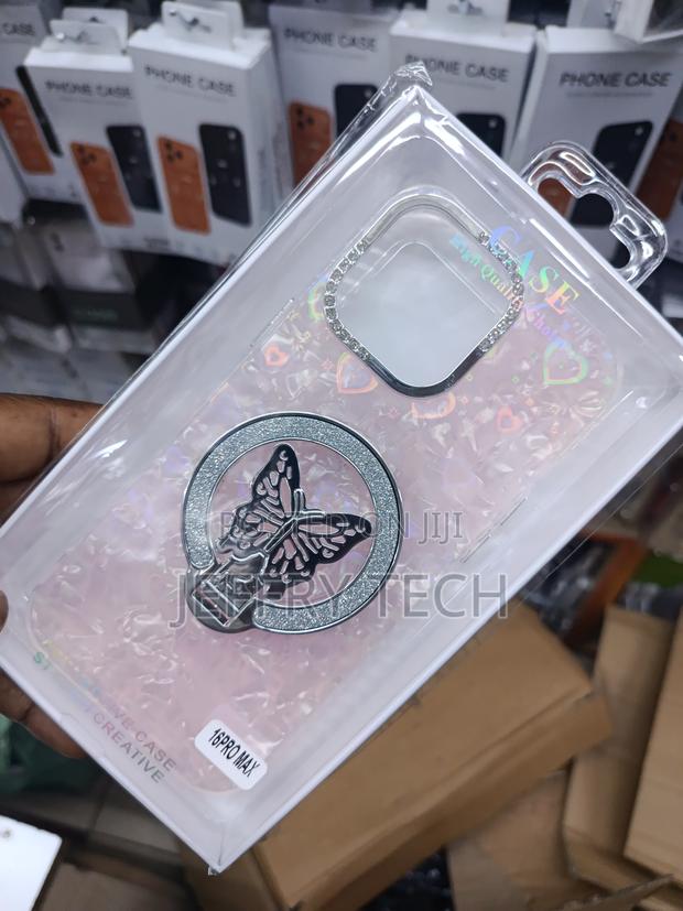 Ponrfekt iPhone 16 Pro Max Unique Butterfly Stand Glitter Case - thumbnail 2