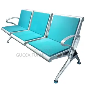 3-Seater Leather Padded Reception Bench