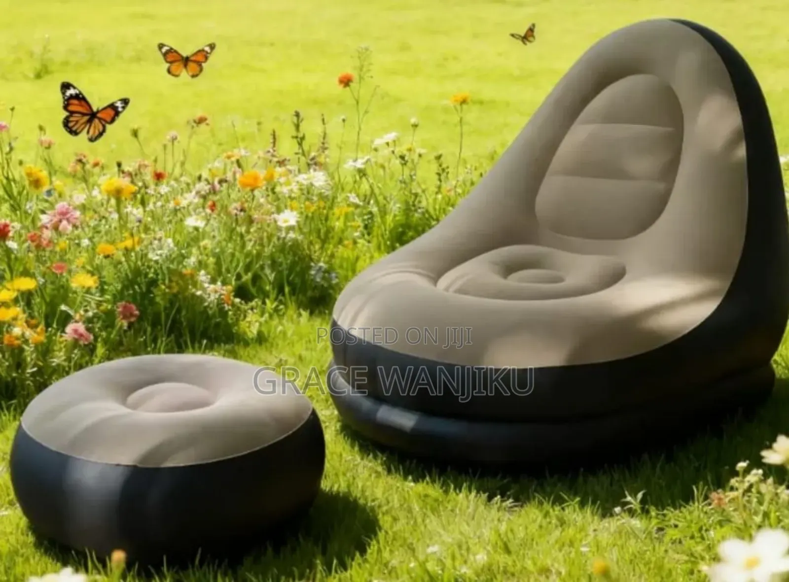 *Inflatable Deluxe Lounge Seat / Inflatable Seat With Foot Rest