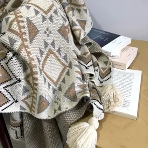 Knitted Soft Bohemian Throw Blanket