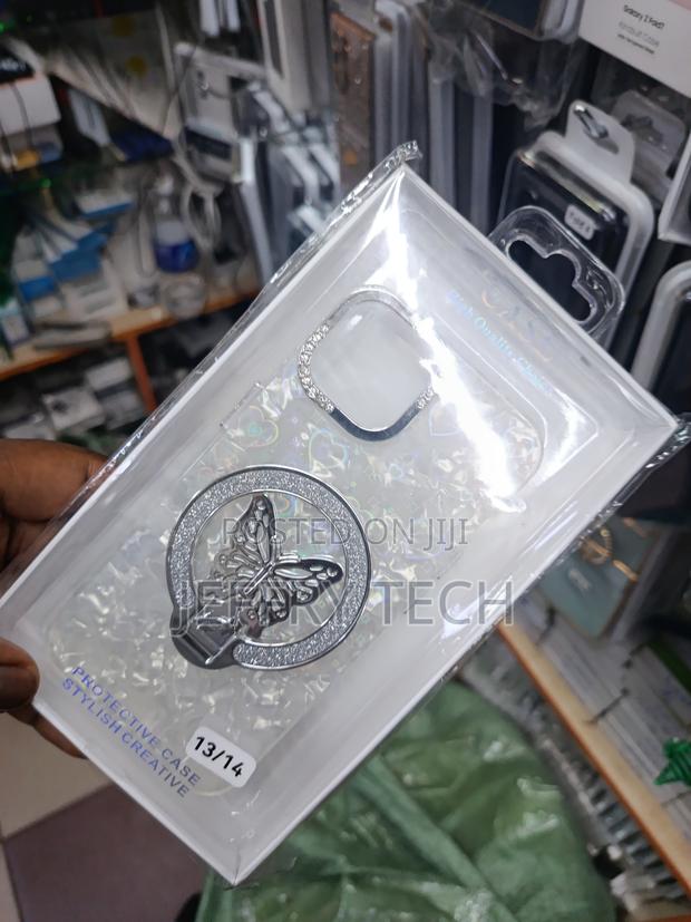 Arie Luxury Glitter Butterfly Stand Soft Tpu iPhone 13 and 14 Case - thumbnail 2