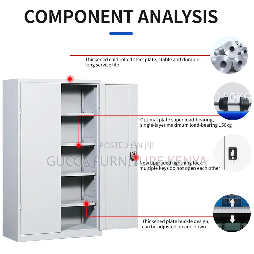 2-Swing Door Metallic File Storage Cabinet