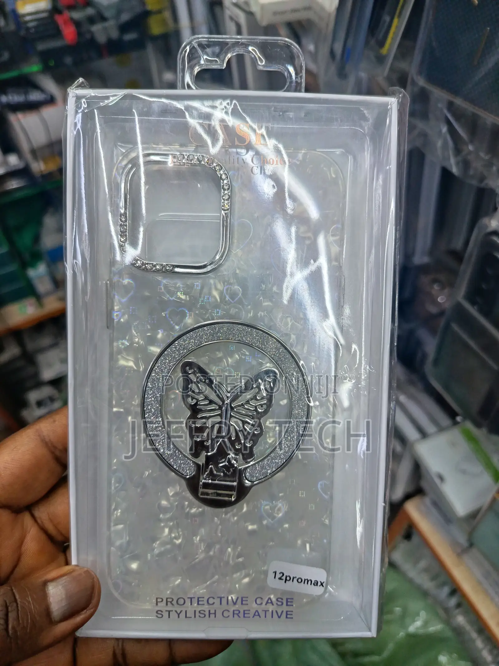 Morong Luxury Glitter Butterfly Kickstand iPhone 12 Pro Max Case