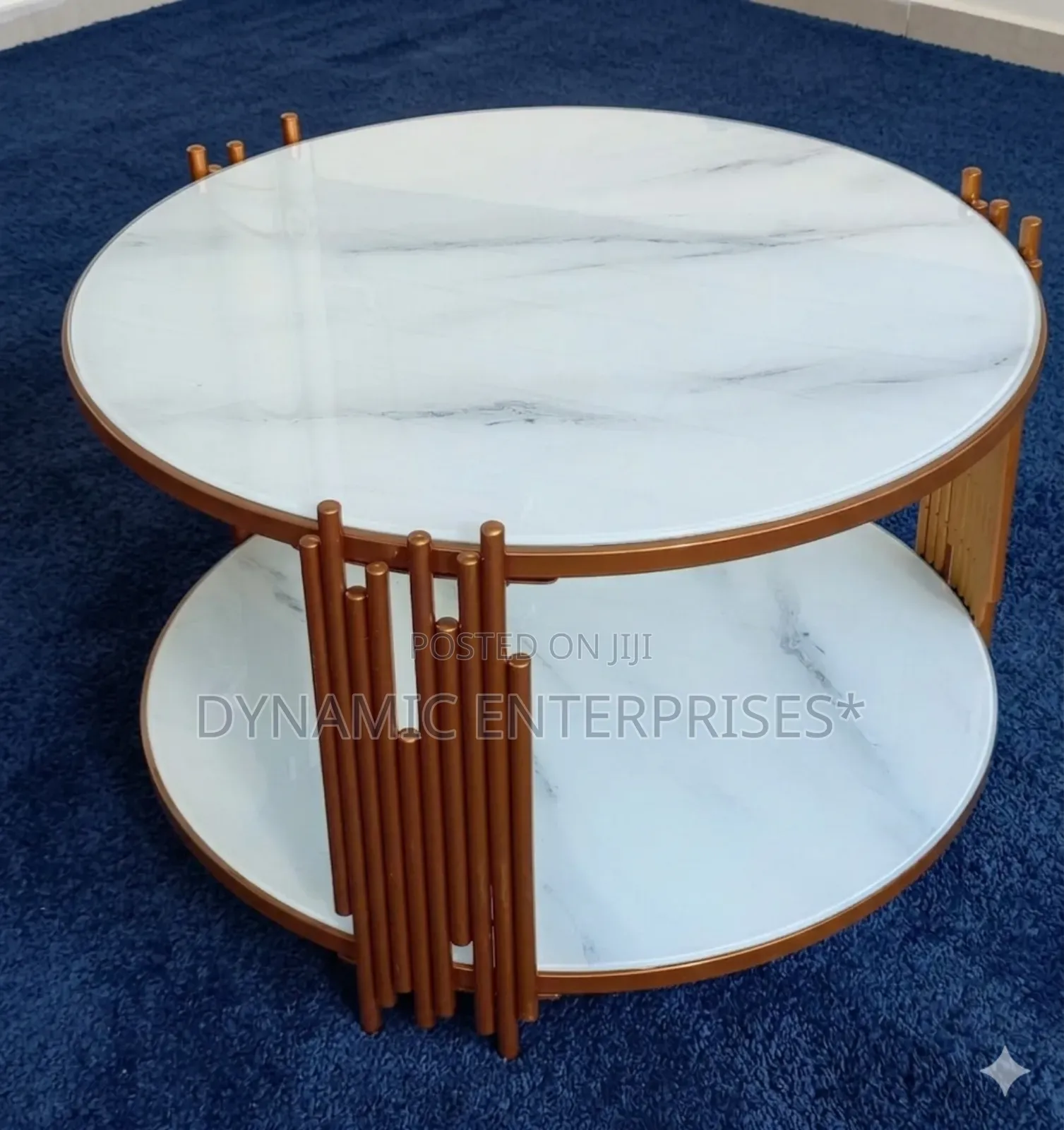 Round Glass-Top Coffee Table