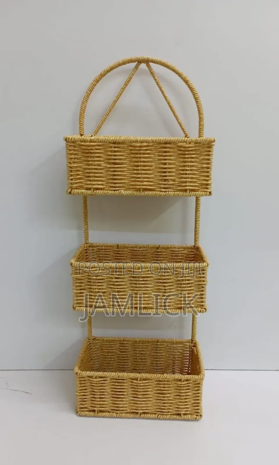 3-Layer Shower Caddy – Hand-Woven Rattan –Bz