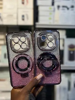 Redmi Note 15 Magnetic Ring Stand Glitter Back Case/Cover