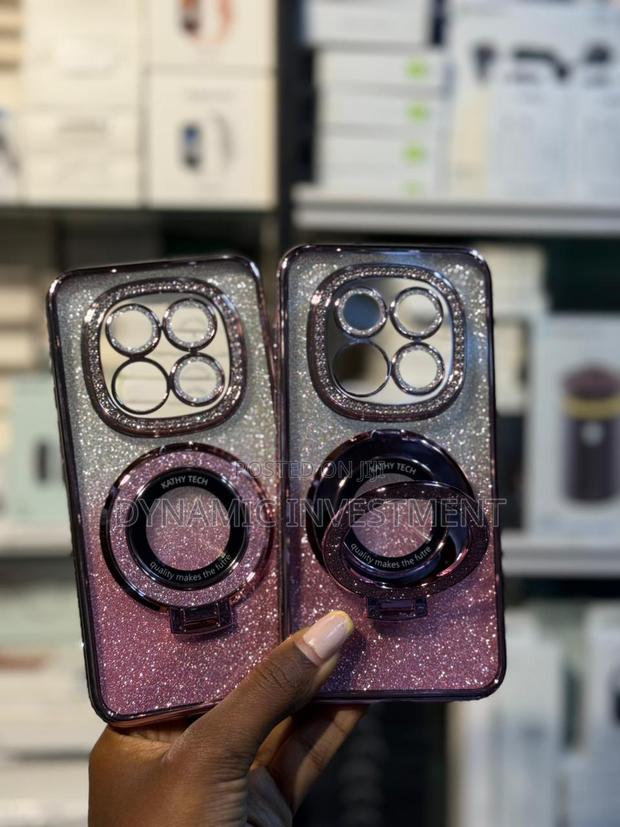 Redmi Note 15 Magnetic Ring Stand Glitter Back Case/Cover - thumbnail 2