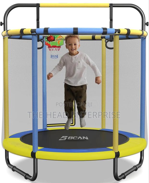 Kids Trampoline With a Holding Bar Above Brandnew