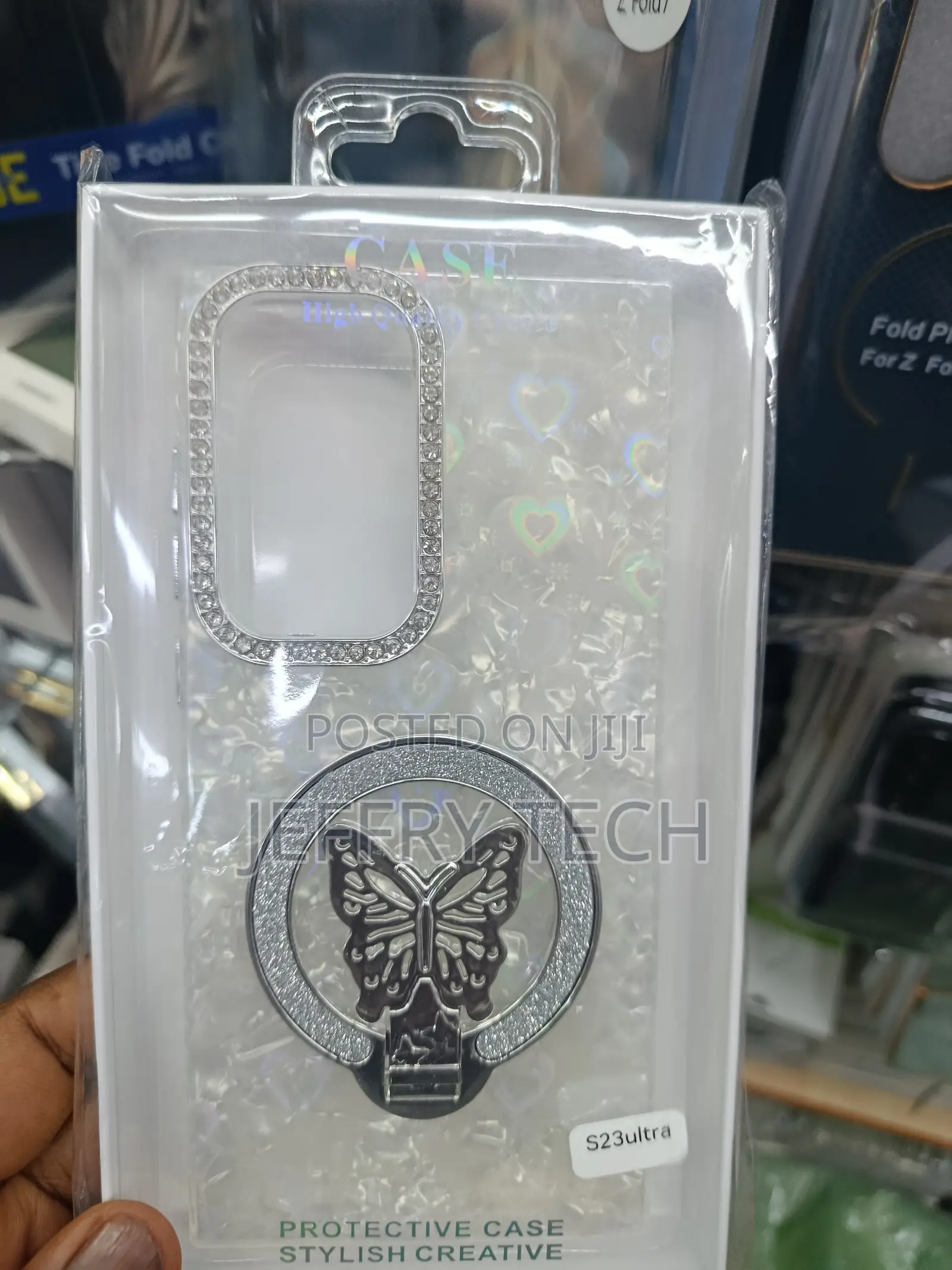 Bkies Butterfly-Themed Luxury Cover for Samsung Galaxy S23 Ultra.
