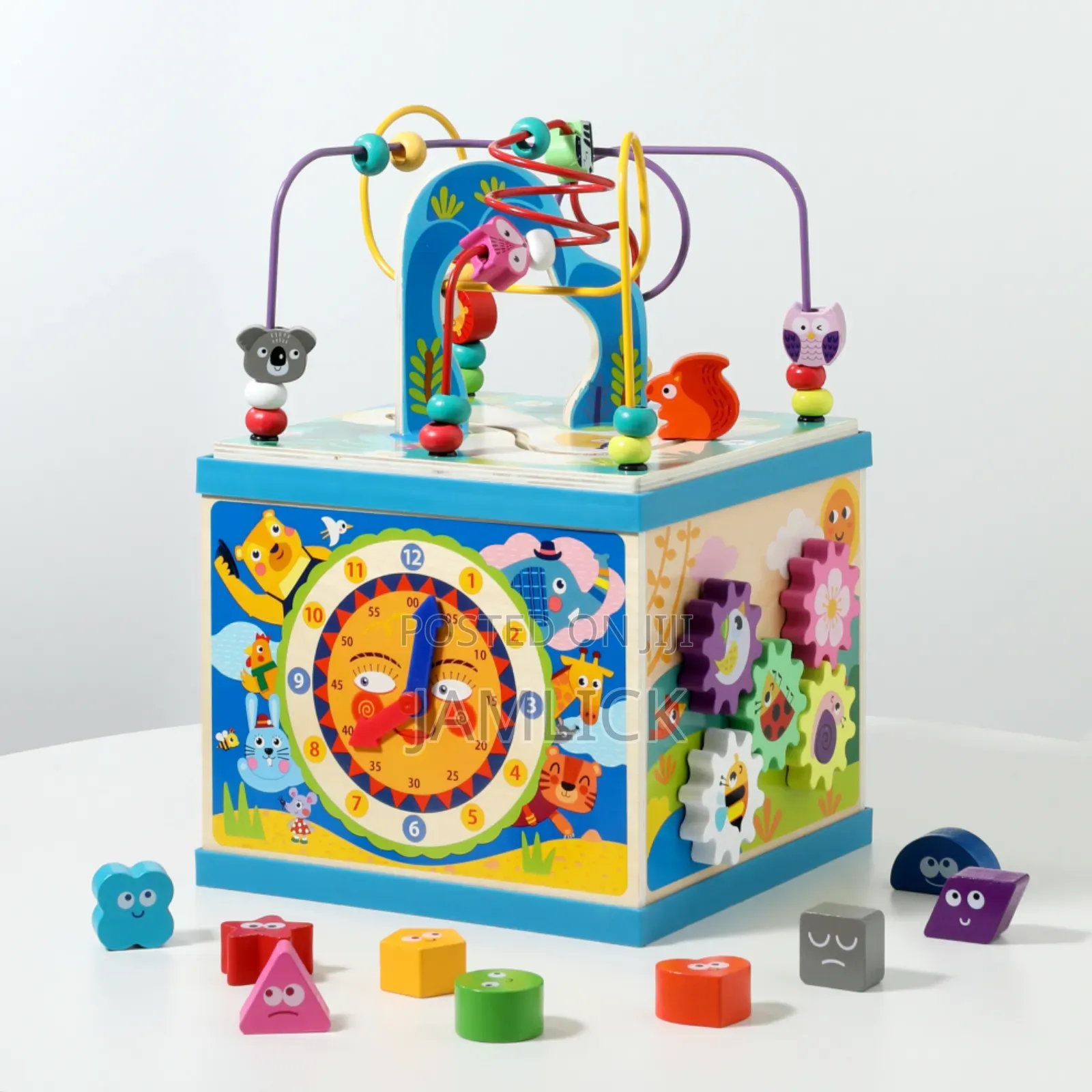 Educational Activity Cube – Multi-Functional Wooden Toy – Gn